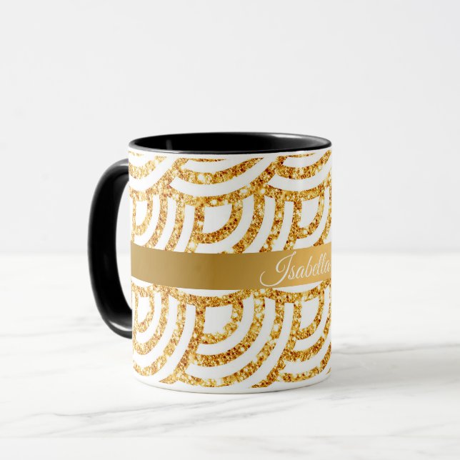 Caneca Coleção Popular Boho de Largura do Sol Dourada (Frente Esquerda)