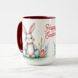 Caneca Coleção Popular de Coelhinho da Páscoa e Ovos Fofo