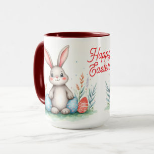 Caneca Coleção Popular de Coelhinho da Páscoa e Ovos Fofo