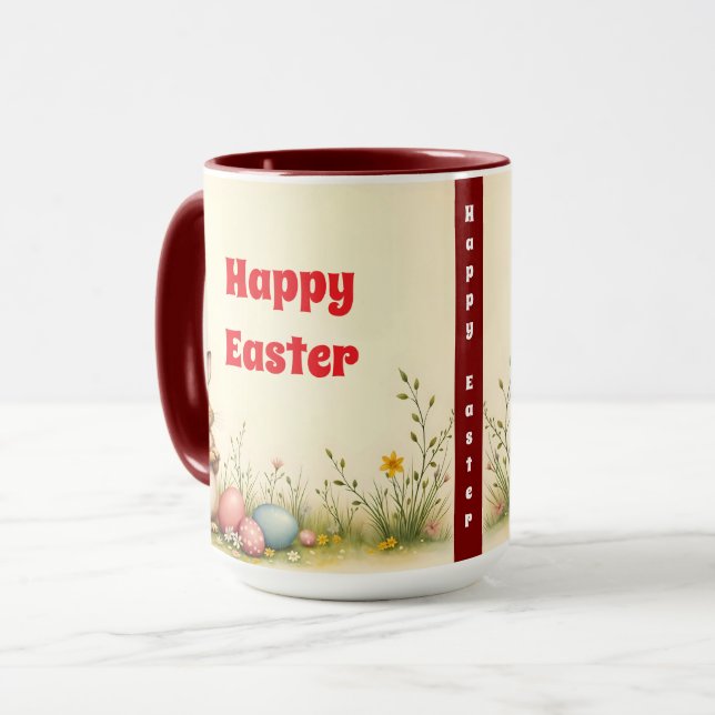 Caneca Coleção Popular de Pequenas Páscoas de Coelho (Frente Esquerda)