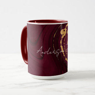 Caneca Coleção Popular Luxo Dourado Borgonha