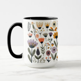 Caneca Coleta С de flores vetoras