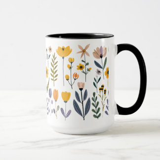 Caneca Coleta С de flores vetoras