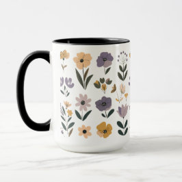 Caneca Coleta С de flores vetoras