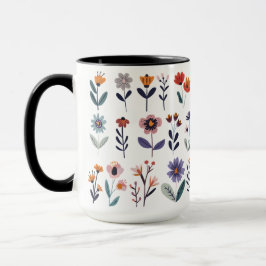 Caneca Coleta С de flores vetoras