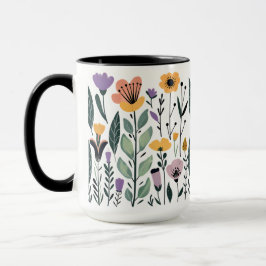Caneca Coleta С de flores vetoras
