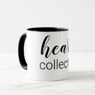 Caneca Coletor de Coração, Preto e Branco