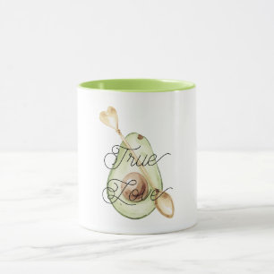 Caneca Colher de Coração de Abacate Rosa Rubor