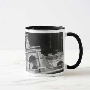 Caneca Coliseu romano com desenhos arquitetônicos