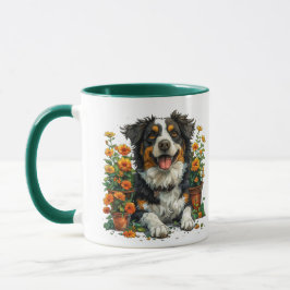 Caneca Collie De Borda Corta Em Flores
