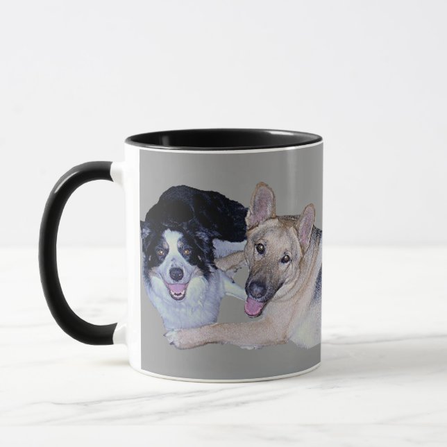 Caneca Collie & German shepherd da borda dos melhores ami (Esquerda)