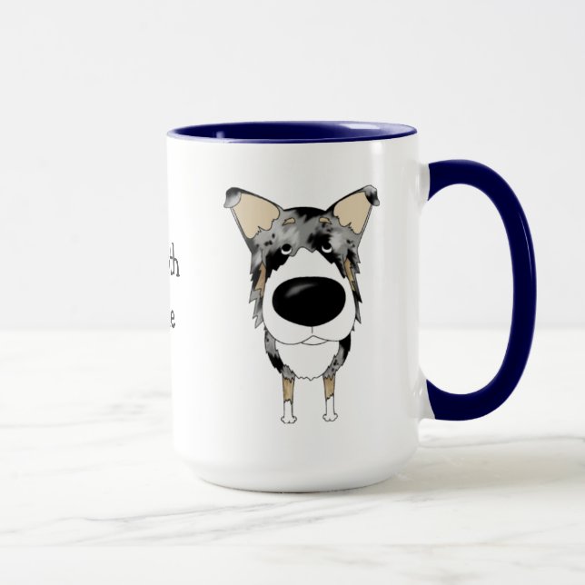 Caneca Collie liso do nariz grande (Direita)