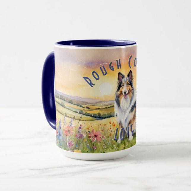 Caneca Collie Love Mug Personalizável, Personalize Seu Si (Frente Esquerda)