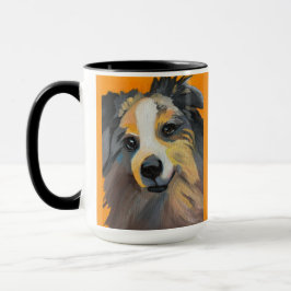 Caneca Collie | Mug de dois tons, 15 oz