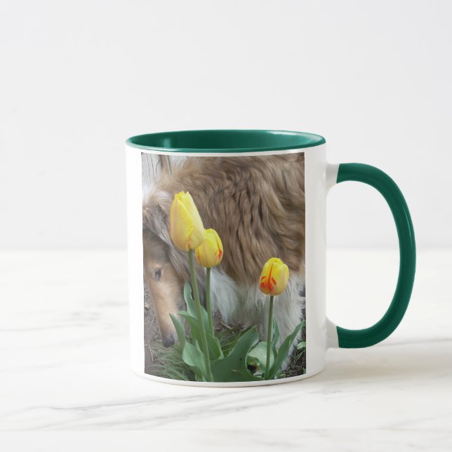 Caneca Collie N Tulips Mug (Direita)