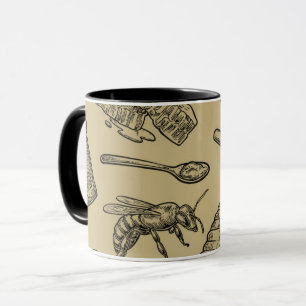 Caneca Colmeia de Abelhas Melíferas Vintage Orgânica Natu