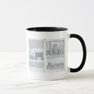 Caneca Colocando fundações, de "Della Architettura", ba
