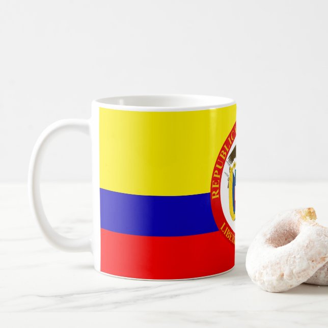 Caneca colombiana da brasão da bandeira (Com Donut)