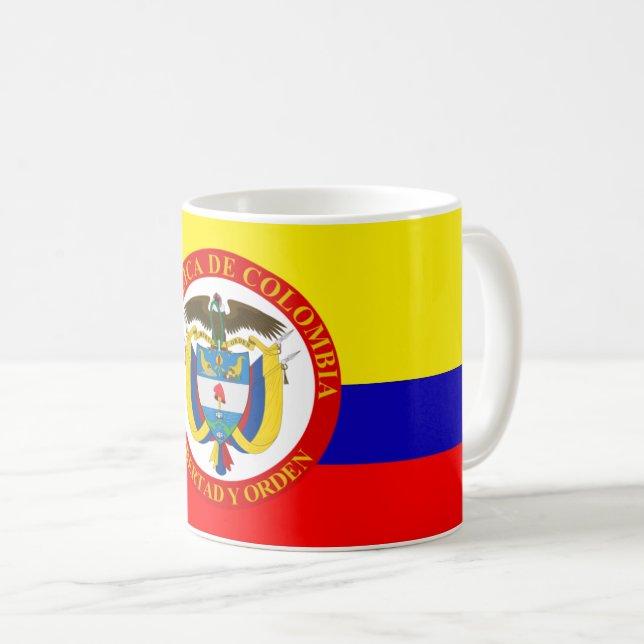 Caneca colombiana da brasão da bandeira (Frente Esquerda)