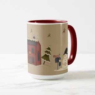 Caneca Colonial Vermelha Primitiva e Neve