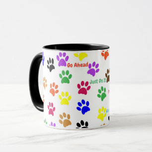 Caneca Coloque As Impressões De Pata Por Toda A Sua Canec