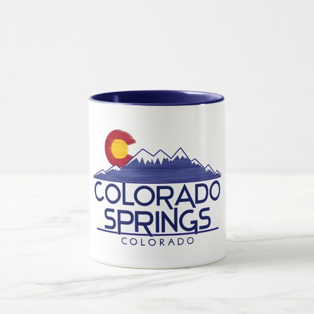 Caneca Colorado Springs wood mountains mug (Centro)
