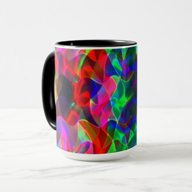 Caneca Colorful curved triangles or colored undulation (Frente Esquerda)