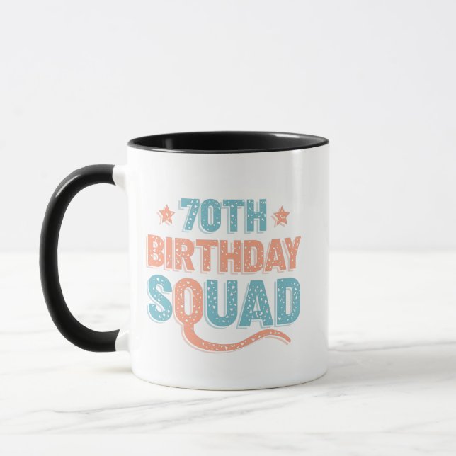 Caneca Colorful Distressed 70th birthday squad (Esquerda)