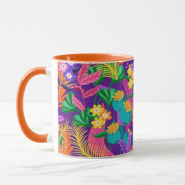 Caneca Colorful Exotic Floral Pattern-23148 (Esquerda)