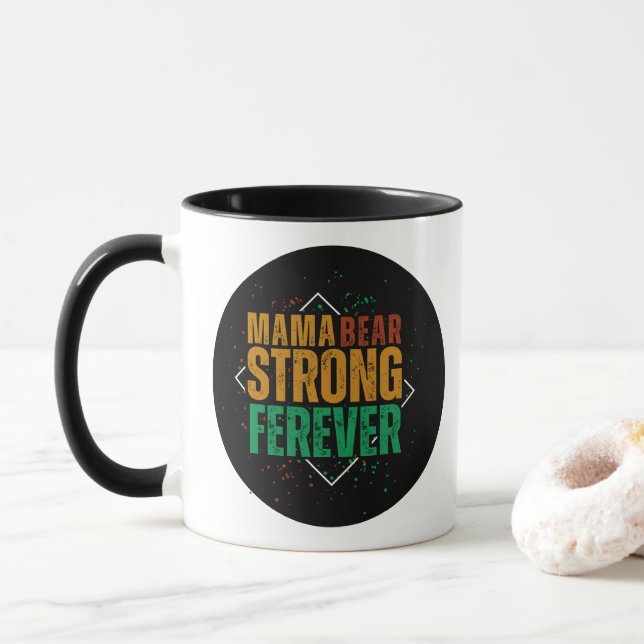 Caneca Colorful Mama Bear Strong Forever (Com Donut)