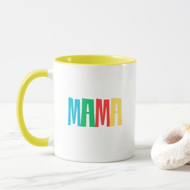 Caneca Colorful Minimal Mama Typography (Com Donut)
