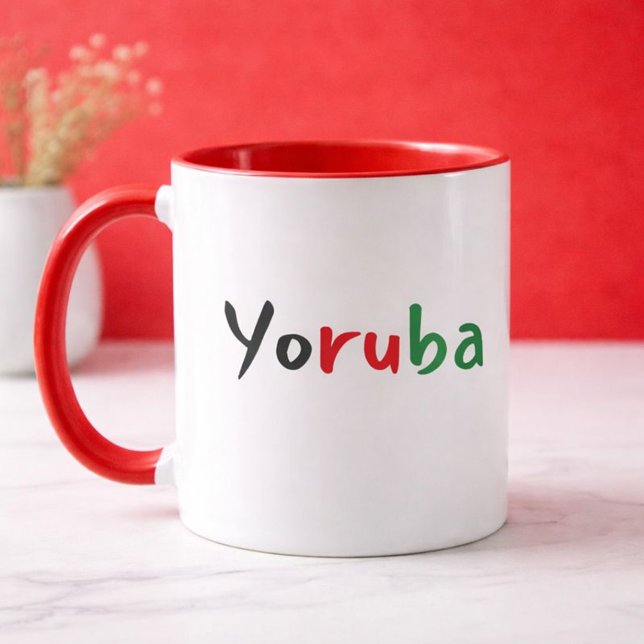 Caneca Colorful Yoruba Pan African (Criador carregado)