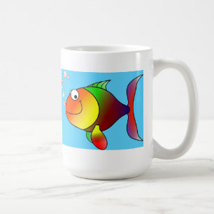 CANECA colorida bonito dos PEIXES dos desenhos