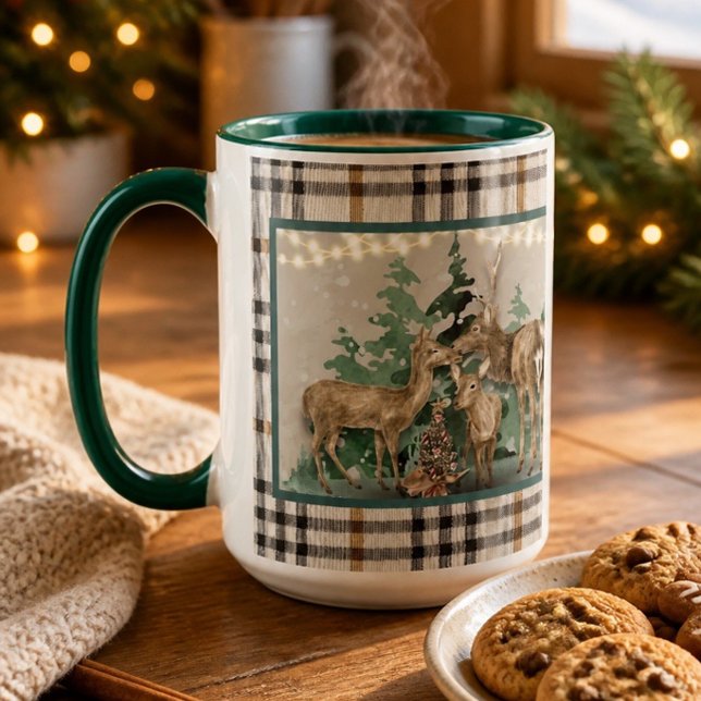 Caneca Colorida Celebração de Natal dos Cervos da  (Criador carregado)