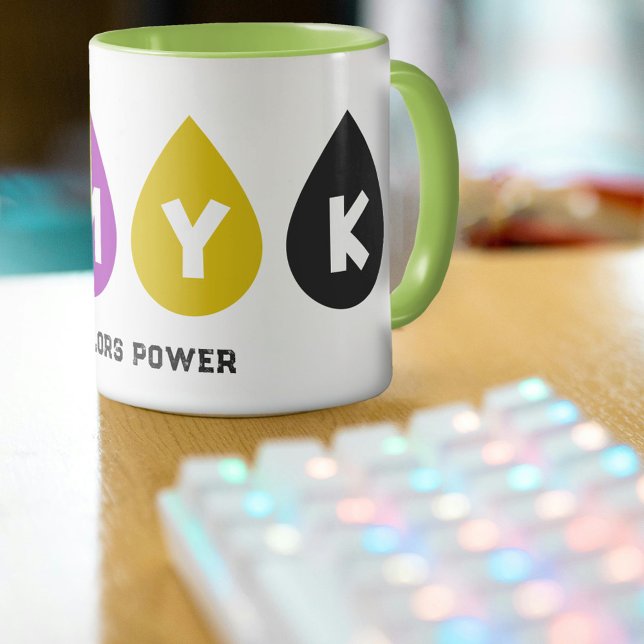 Caneca Colorida CMYK Ink Drops Mug (Colorful CMYK Ink Drops Mug)