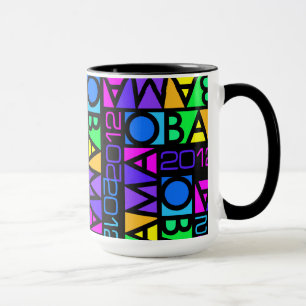 Caneca colorida de Obama 2012 - escolha o estilo &