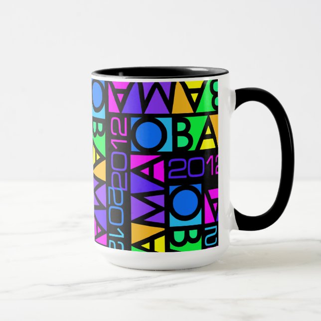 Caneca colorida de Obama 2012 - escolha o estilo & (Direita)