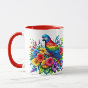 Caneca Colorida Design de Papagaio