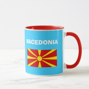 Caneca colorida do código de país de Macedónia