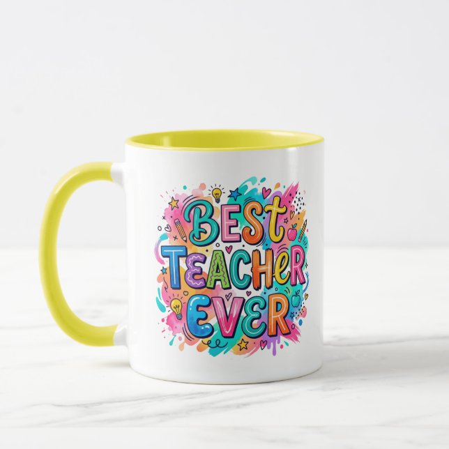 Caneca Colorida do Melhor Professor (Esquerda)