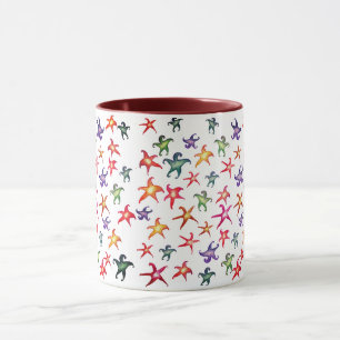Caneca colorida do teste padrão de estrelas do ma