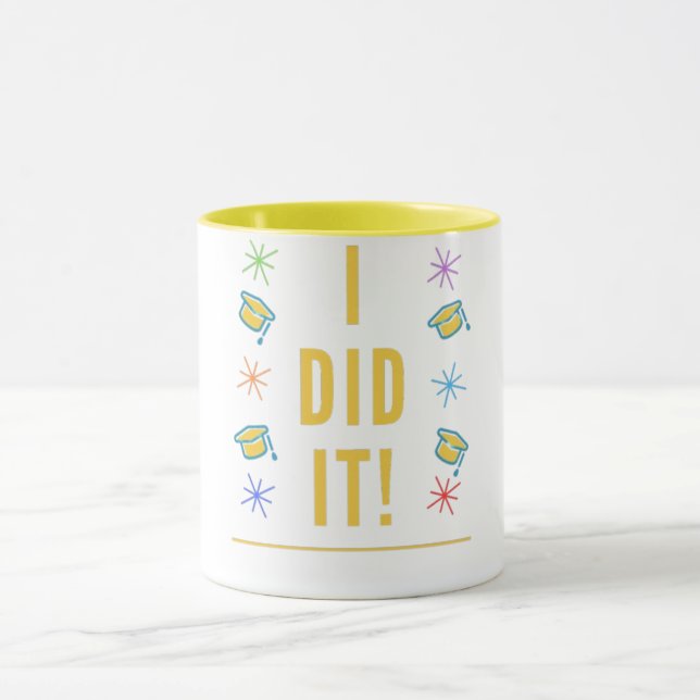 Caneca Colorida "Eu Fiz!" Bonés de formatura (Centro)