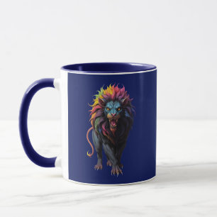 Caneca Colorida Fantasy Art a Lion