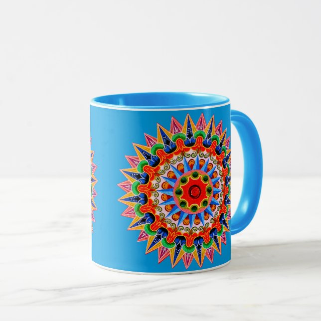 Caneca Colorida Folcllore Design Mug (Frente Esquerda)