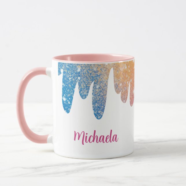Caneca Colorida Moderna Brilhante Personalizada (Esquerda)