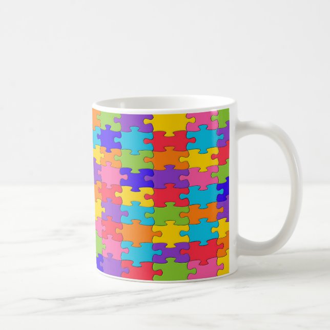 Caneca Colorida Quebra-cabeça de serra (Direita)