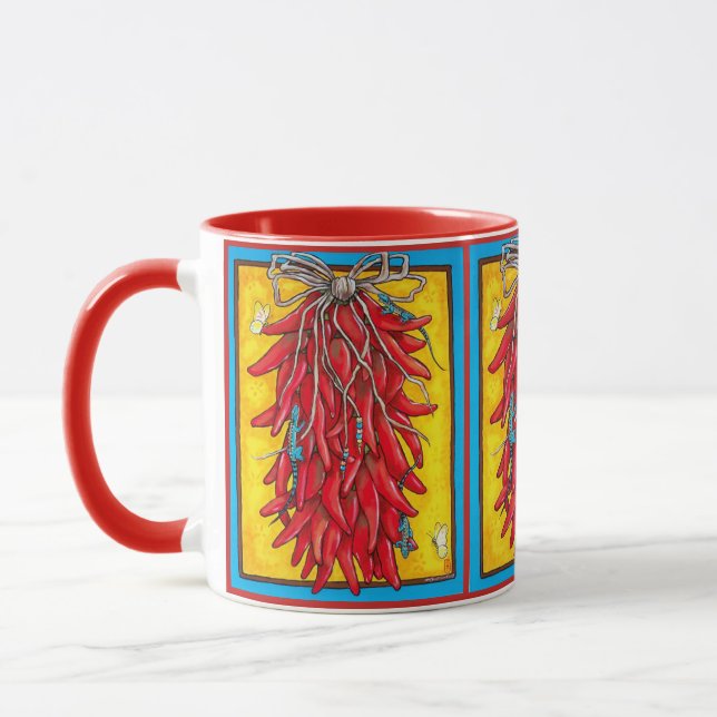 Caneca Colorida Red Chile Ristra Southwest Mug Lizard (Esquerda)