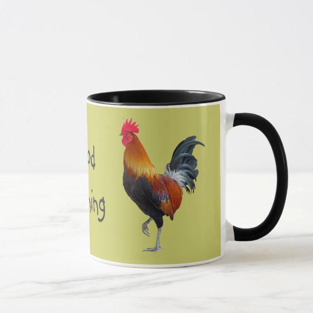 Caneca Coloridos Roosters "Bom Dia" Coffee Mug (Direita)