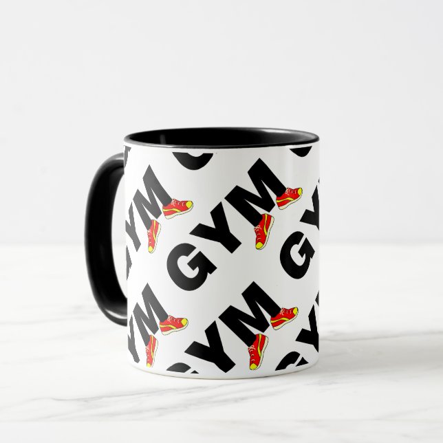 Caneca Colunas de Texto Gym. (Frente Esquerda)