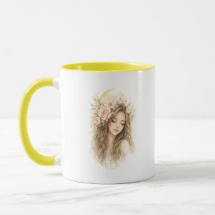 Caneca com Acabamento Mulher Boho Moon